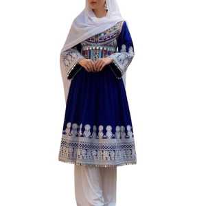 Novedades 2026: Elegante Salwar Kameez Afgano Kuchi de Georgette de Seda Bordado, Ajustado, de Manga Larga para Fiesta, Maxi Vestido para Mujer - Product Image 6