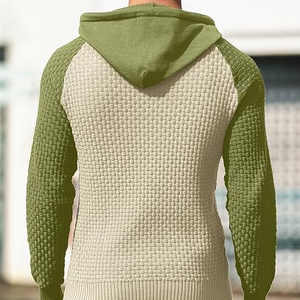 Men's Minimalist Style Soft Touch Breathable <b>Waterproof</b> 100% Cotton Casual Daily Wear <b>Hoodie</b> with Pocket - Product Image 2