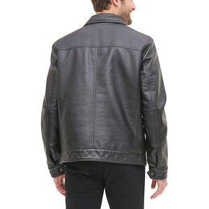 Chaqueta de Cuero para Hombre de Diseño, con Logotipo Personalizado, Cuello Alto, Impermeable, Cortavientos, con Capucha, Estilo Biker, para Invierno, Global XX - Product Image 2