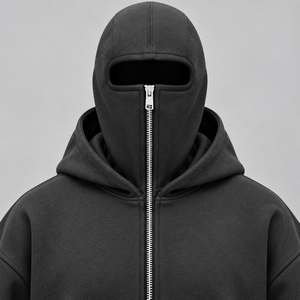 Sweat à capuche zippé intégral pour homme, coupe oversize, lourd, style cagoule, streetwear, fabricant OEM personnalisé - Product Image 5