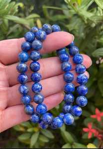 Bracelet en perles de lapis-lazuli naturel poli, écologique et fait main - Product Image 2