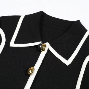 ชุดเซ็ตสองชิ้นลำลองสำหรับผู้หญิง กางเกงขายาวทรงตรง แขนยาว ผ้าถักเนื้อดี ปักลายสวยงาม ทันสมัย คุณภาพสูง - Product Image 2