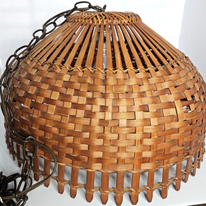 Hanging Woven <b>Wicker</b> Lamp With Chain Boho Rattan Pendant Light Natural Bamboo Ceiling Lamp Home Decor Supplier - Product Image 1