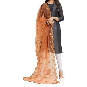 Dupatta en tissu filet indien pakistanais, best-seller, magnifique, de créateur, avec broderie fantaisie, pour mariage, décontracté, traditionnel, vêtements pour femmes - Product Image 1