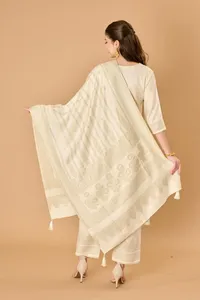 Tissu tissé en viscose Safaa Zardozi Premium non coupé pour robe d'hiver pour femmes – Ensemble Salwar Kameez Jacquard 3 pièces - Product Image 6