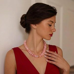 Necklace, <b>Summer</b> Fashion Statement Boho Beaded Chunky Necklace for Women, Adjustable Length, Lightweight & Cool, Suitable for - Product Image 3