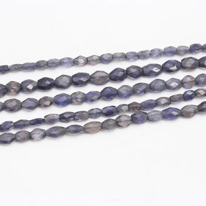 AAA + cuentas de forma ovalada facetadas de iolita 4x8mm cuentas facetadas de iolita Natural piedras preciosas de corte ovalado - Product Image 5