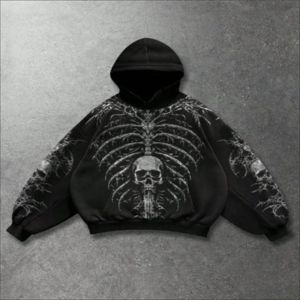 Sweat-shirt à capuche Y2K de haute qualité en coton mélangé lourd 350g pour homme, style streetwear surdimensionné, brodé, avec fermeture éclair, respirant, pour l'automne - Product Image 1