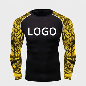 เสื้อรัดรูปแขนยาวสำหรับผู้ชาย พิมพ์ลายด้วยความร้อน เป็นมิตรกับสิ่งแวดล้อม ระบายอากาศได้ดี แห้งเร็ว ผลิตจากโพลีเอสเตอร์ กระชับพอดีตัว - Product Image 2
