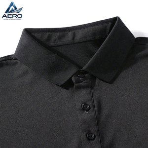 Meilleur fournisseur, nouveau polo homme noir uni, produit très vendu, vêtements de rue, service OEM, lavable en machine - Product Image 3
