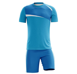 Maillot de football rouge pour homme, manches courtes, col rond, 100% polyester, respirant, coupe athlétique, ensemble short noir, toutes saisons - Product Image 3