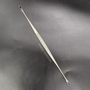 Curette utérine Blake en acier inoxydable, instrument gynécologique à double extrémité |   Curette à boucle fine et à pointe émoussée 27 cm avec petite boucle - Product Image 1
