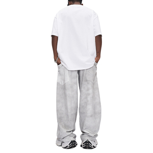 Pantalon délavé à l'acide, coupe ample, imprimé personnalisé, unisexe, surdimensionné, pour hommes et femmes, style jogging - Product Image 4