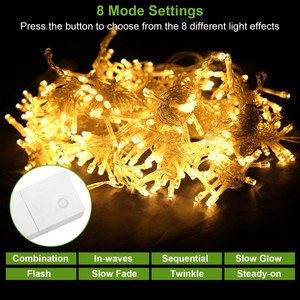 1pc 3m 300LED stringa di luce della tenda 8 modalità di luce a distanza IP44 impermeabile per la festa in giardino per la decorazione del cortile del nuovo anno di Natale - Product Image 6