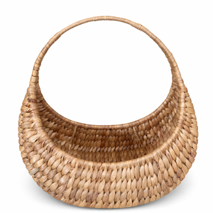 Panier en rotin tressé à la main MARISA KRJ avec poignée, panier de rangement ovale, décoration rustique pour la maison, panier cadeau, panier de pique-nique - Product Image 1
