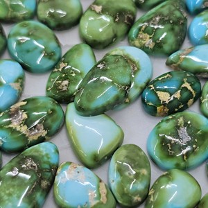 Lot de cabochons en turquoise dorée naturelle du Sonora, vente en gros de pierres précieuses turquoise du Sonora pour la fabrication de bijoux - Product Image 2