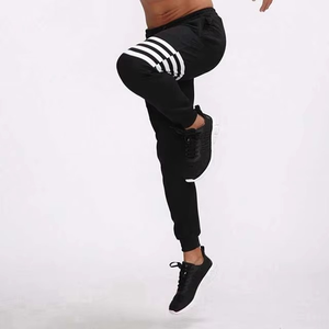 Mens Black Sweatpants With <b>White</b> Stripes Elastic Waist Drawstring Casual <b>Joggers</b> Breathable Midweight Knitted Pants Autumn Style - Product Image 2