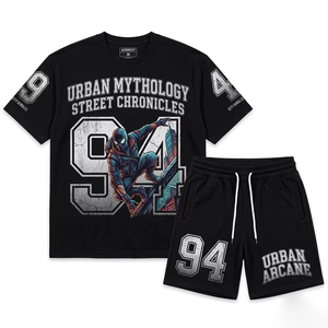 Fabricación OEM al por mayor, camisetas personalizadas con impresión y bordado, extragrandes para hombre, unisex, mujer, pareja, camiseta negra de tela gruesa. - Product Image 1