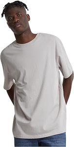 Mock Neck Short Sleeve Drop Shoulder Oversize 100% Cotton Mens <b>Tshirt</b> Boxy Fit Organic Cotton Tee Blank <b>Plain</b> Print T Shirt - Product Image 5