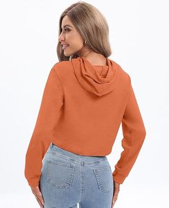 Sudadera con Capucha Corta Personalizada para Mujer, Sudadera con Capucha de Manga Larga, Venta al Por Mayor OEM - Product Image 2