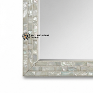 กระจกติดผนังทรงสี่เหลี่ยมฝังเปลือกหอยมุกพรีเมียม งานฝีมือตกแต่งบ้านสุดหรู - Product Image 5