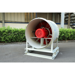 พัดลมแกนหมุน SS400 Steel APL-7-9D พร้อมฐานตั้ง ขับเคลื่อนด้วยสายไฟฟ้า สำหรับดูดควันในห้องใต้ดิน - Product Image 1