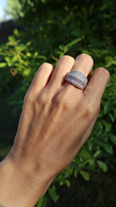 Moissanite <b>Dome</b> <b>Ring</b> Iced Out Pave Statement <b>Ring</b> Luxury Hip Hop Jewelry Sparkling Fashion <b>Ring</b> for Men Women - Product Image 5