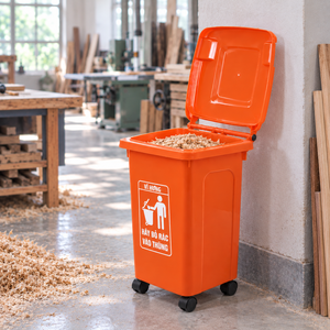 Commercial Grade 60L <b>Wheeled</b> Plastic Waste <b>Bin</b> Bulk Flip Lid Mobile Garbage Container Supplier Warehouse School B2B - Product Image 1