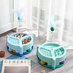2 1 <b>Cat</b> Toys Modern Eco-Friendly Interactive Amusement Plate Moving Turntable Teaser Pet New Design Plastic <b>Slow</b> <b>Feeder</b> <b>Bowl</b> - Product Image 5