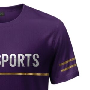 T-shirt de sport pour homme en polyester violet, vêtement d'entraînement d'équipe, tenue athlétique, vêtements de match en plein air, performance - Product Image 6