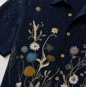 Chemise pour homme anti-rides respirante extensible à imprimé floral 3D, manches courtes, décontractée, boutonnée, style bohème vintage d'été - Product Image 2