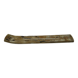 Premium Handmade Wooden Ash Catcher Incense Holder Long Tray Natural Grain Crack Pattern Burner for Aromatherapy Yoga <b>Decoration</b> - Product Image 4