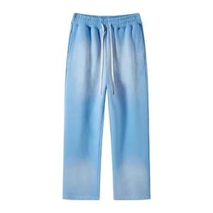 Wholesale Customized Logo Men's Sweatpants Oversized Straight Leg Baggy Heavyweight Mid Waist Sunfade Washed for Men - Product Image 3