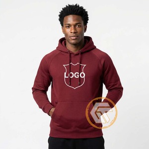 Sudadera con Capucha Color Granate para Hombre, 100% Algodón Felpa, Corte Regular, Logotipo Bordado en la Parte Delantera, Ropa Casual de Invierno - Product Image 1