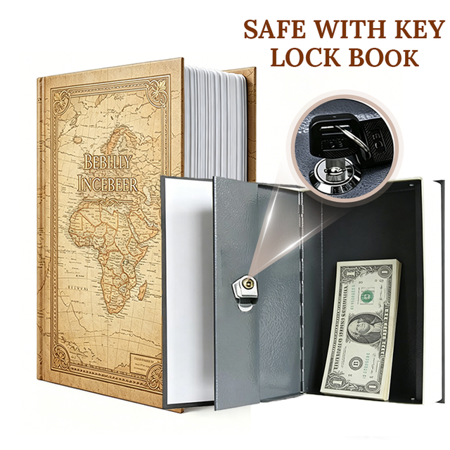 Wholesale Hollowed Book Safe Box Lock Locker Portable Storage Dictionary Hotel Home for Money Cash Deposit Jewelry Phone