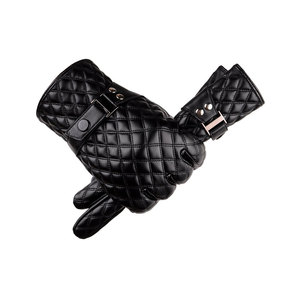 Gants en cuir PU noir matelassé de qualité supérieure avec doublure en fausse fourrure, style rétro, longueur poignet, thermiques, pour l'hiver et les occasions décontractées - Product Image 3