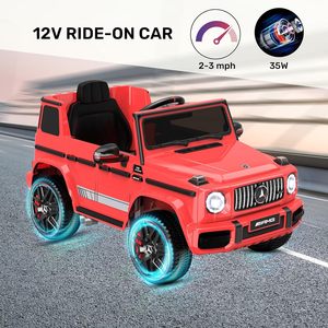 Voiture électrique pour enfants ANPABO sous licence G63, 12V, avec télécommande parentale, avertissement vocal de batterie faible, véhicule électrique pour enfants, rouge - Product Image 3
