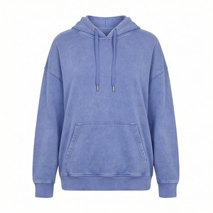 Custom Design Women's <b>Acid</b> Wash Pullover Hoodies Casual <b>Drop</b> Shoulder Streetwear Winter Wholesale Vintage Fashion Top - Product Image 1
