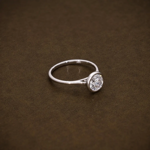 <b>Women</b> Round Brilliant Lab Grown Diamond Bezel <b>Set</b> Engagement <b>Ring</b> VVS2 Certified Solitaire Diamond Wedding <b>Ring</b> Fine - Product Image 3