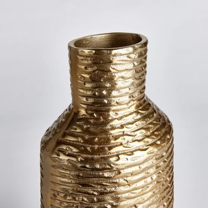 Jarrón de Metal Moderno de Primera Calidad, Decoración de Mesa Hecha a Mano, 39 cm de Altura, Acabado Plateado - Product Image 4