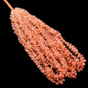 Natural Peach Moonstone Faceted Teardrop Shape Gemstone Beads 6x4mm Loose Moonstone Beads For Jewelry Making Wholesale Bulk Gems - Product Image 2