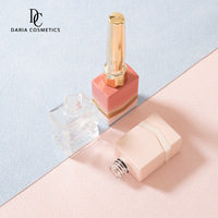Flacon vide en verre pour vernis à ongles 12 ml, dégradé rose et blanc, bord doré, avec pinceau et capuchon, pour nail art fantaisie