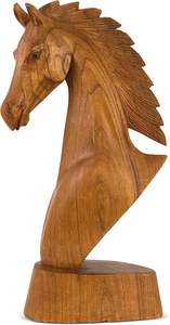 Escultura de caballo en madera pulida, diseño minimalista que captura la nobleza, la fuerza y la artesanía refinada, decoración. - Product Image 5