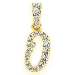 Pendentif personnalisable en or jaune 10K avec lettre O, diamant véritable, style hip-hop, cadeau de fête personnalisé, qualité de diamant VS/GH - Product Image 1