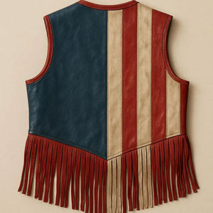 Mens Cowboy Western Fringe Vest Leather <b>Suede</b> Sleeveless <b>Jacket</b> Tassel Festival Rodeo <b>Biker</b> Supplier Premium OEM Apparel - Product Image 1