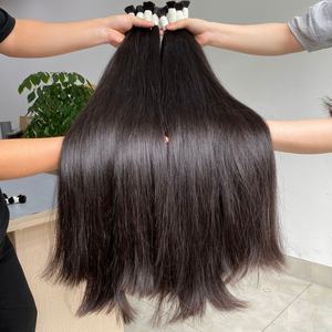 Extensions de cheveux vierges vietnamiennes 8-40 pouces longueur en vrac soie droite Remy cheveux faisceaux cuticule aligné naturel noir gratuit - Product Image 3