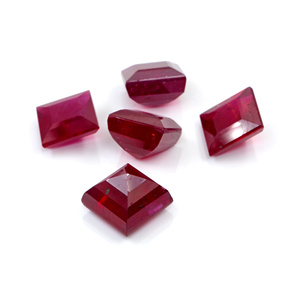 Rubis naturels de Bangkok, carrés calibrés de 7,5 mm, pierres précieuses de rubis naturelles facettées, prêtes à l'emploi pour la création de bijoux - Product Image 6