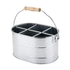 Classic Galvanized <b>Cutlery</b> Holder Timeless Design Practical Utensil <b>Storage</b> For Traditional Kitchens - Product Image 1