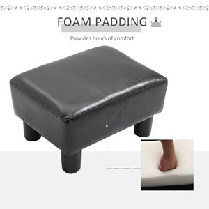 Piccolo Pouf Rettangolare con Rivestimento in Ecopelle, Seduta Imbottita in Schiuma, Materiale PU - Product Image 5