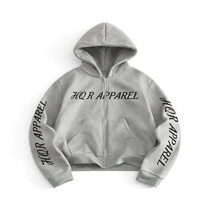 Sweat à capuche unisexe 100% coton molletonné, coupe oversize, décontracté, respirant, avec poches, logo frontal, pour l'hiver, orné de strass - Product Image 5